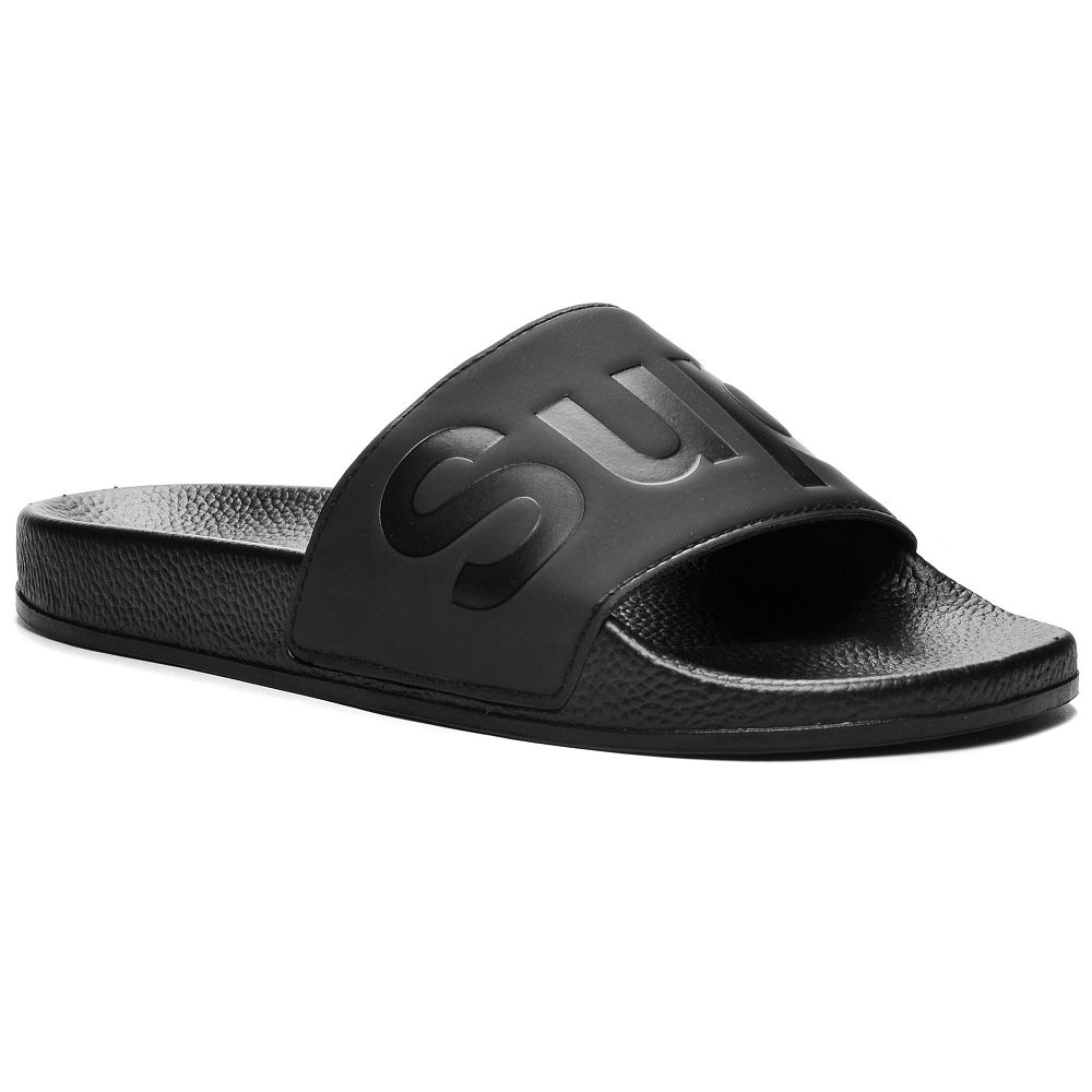 Superga 1908 Slides Polysoft Black Slides - Men's Shoes USA | US3399541